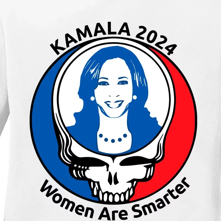 Tiffany Kamala 2024 Women Are Smarter Limited Ladies Long Sleeve Shirt