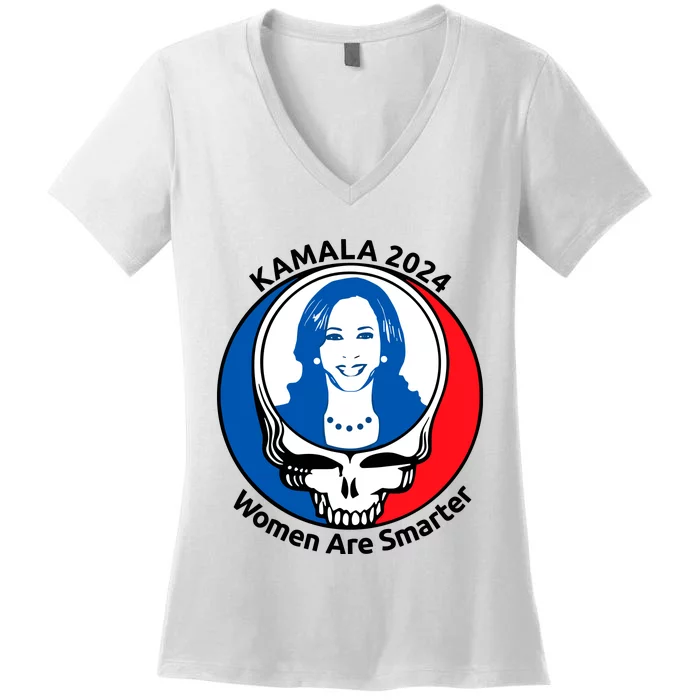 Tiffany Kamala 2024 Women Are Smarter Limited Women's V-Neck T-Shirt