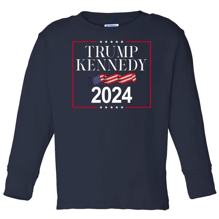 Trump Kennedy 2024 Usa Flag Election Toddler Long Sleeve Shirt