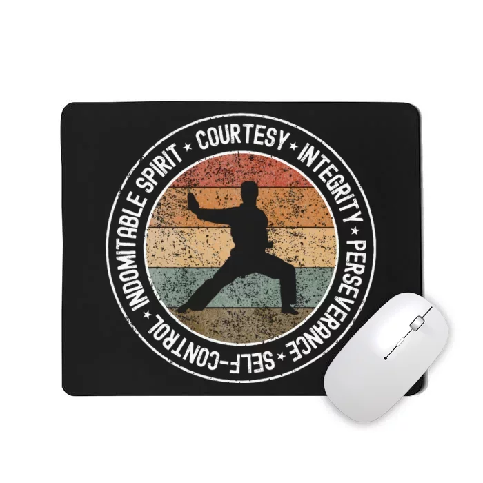 Taekwondo Karate 5 Tenets Martial Arts Uniform Mousepad