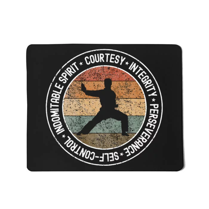 Taekwondo Karate 5 Tenets Martial Arts Uniform Mousepad