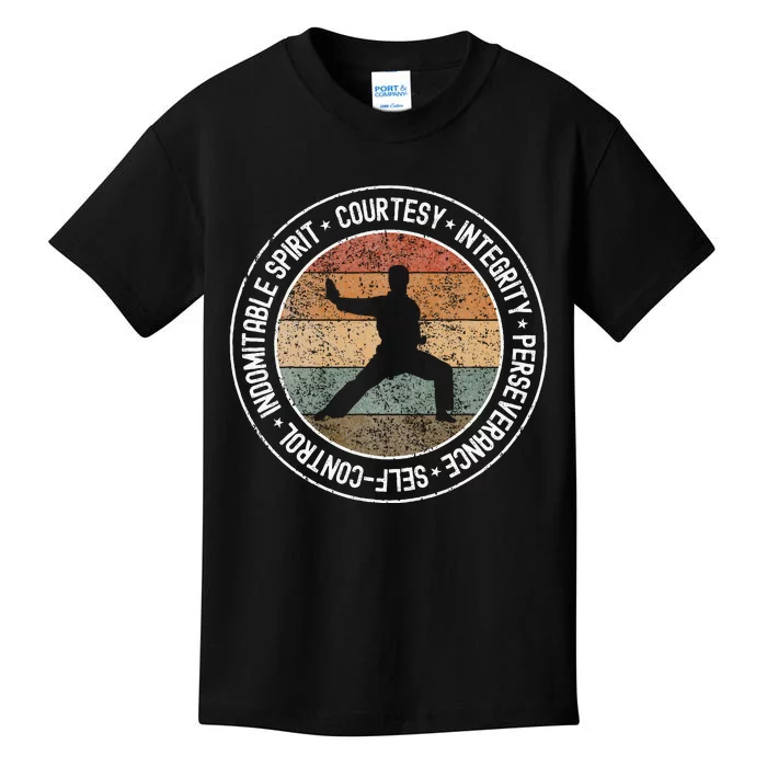 Taekwondo Karate 5 Tenets Martial Arts Uniform Kids T-Shirt