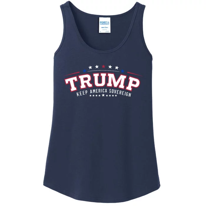 Trump Keep America Sovereign Vote 2024 Ladies Essential Tank