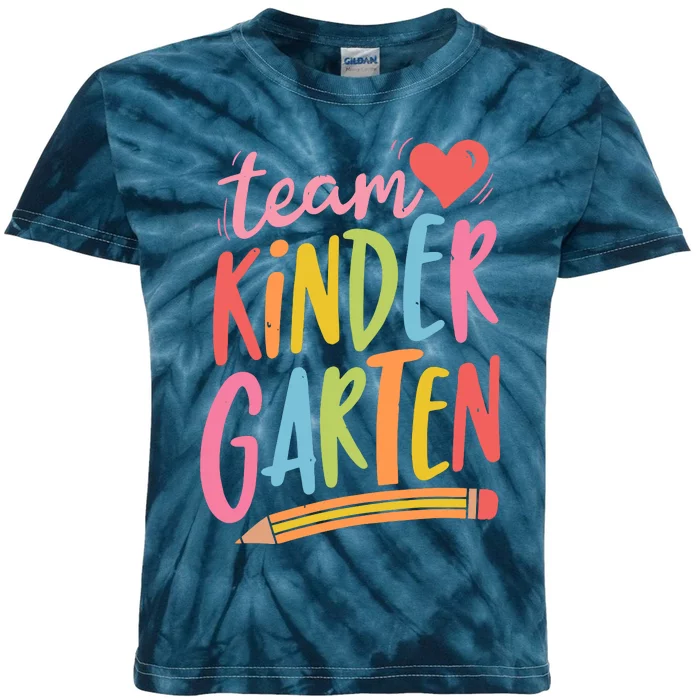 Team Kindergarten Crew Teacher Kinder Squad Kids Tie-Dye T-Shirt