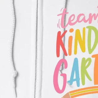 Team Kindergarten Crew Teacher Kinder Squad Full Zip Hoodie