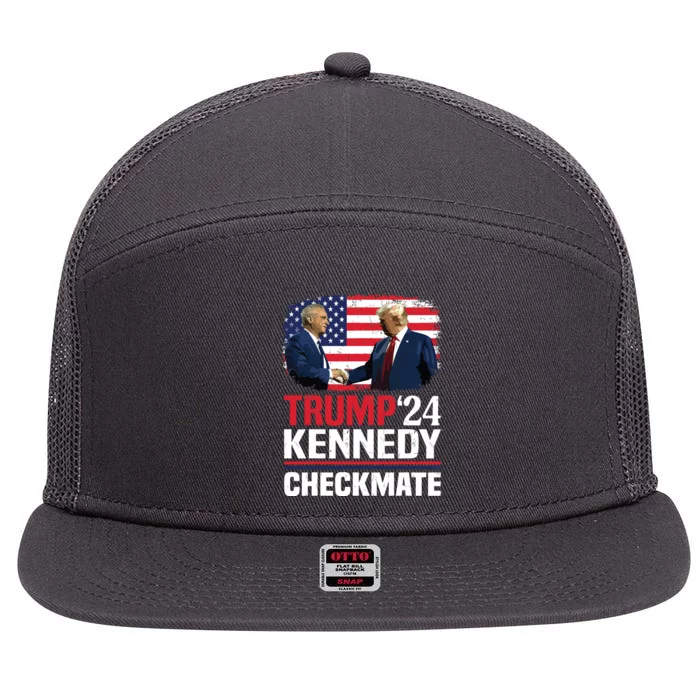 Trump Kennedy Checkmate 2024 Vote For Trump And Kennedy 7 Panel Mesh Trucker Snapback Hat