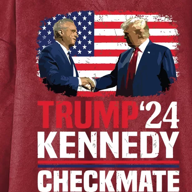 Trump Kennedy Checkmate 2024 Vote For Trump And Kennedy Hooded Wearable Blanket