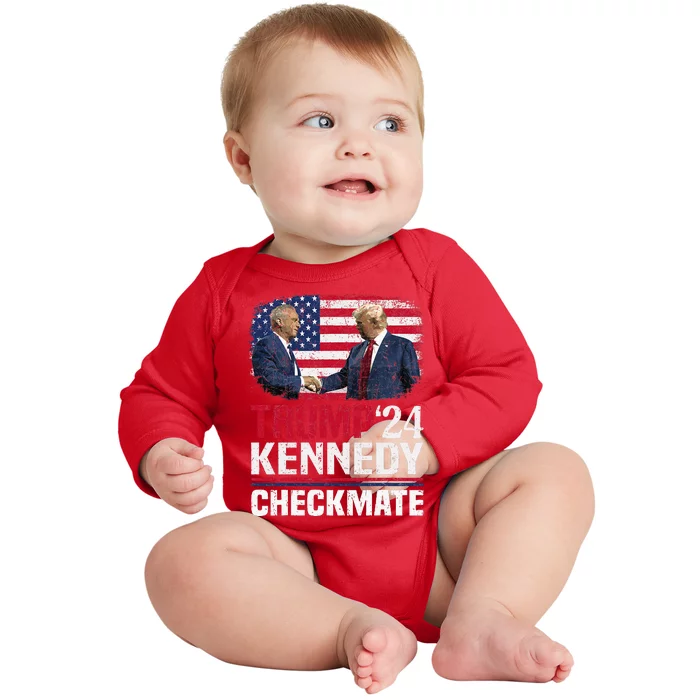 Trump Kennedy Checkmate 2024 Baby Long Sleeve Bodysuit