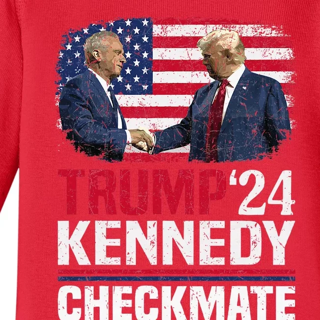 Trump Kennedy Checkmate 2024 Baby Long Sleeve Bodysuit