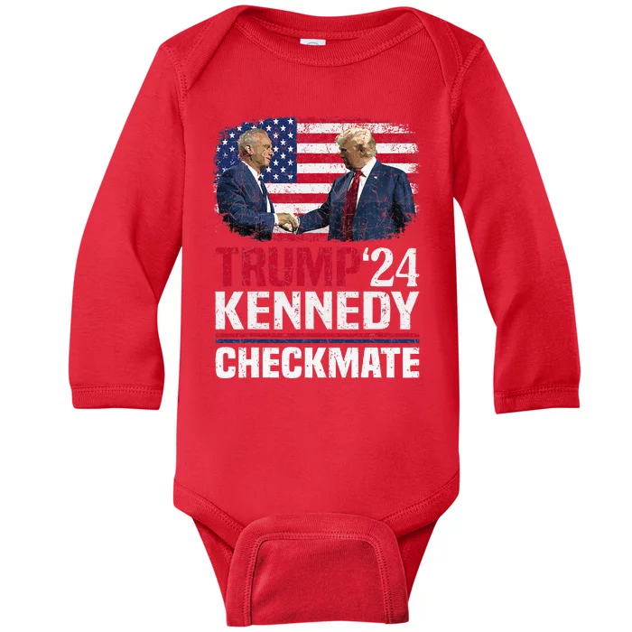 Trump Kennedy Checkmate 2024 Baby Long Sleeve Bodysuit