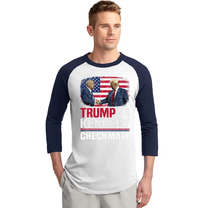 Trump Kennedy Checkmate 2024 Vote For Trump And Kennedy Baseball Sleeve Shirt