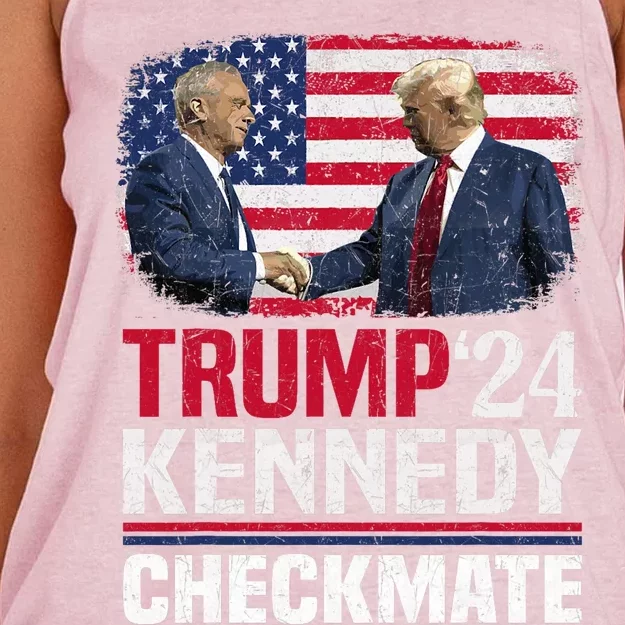 Trump Kennedy Checkmate 2024 Vote For Trump And Kennedy Women's Knotted Racerback Tank