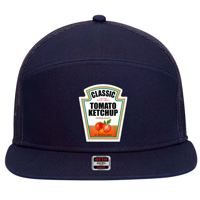 Tomato Ketchup Condiment Group Halloween Costume 7 Panel Mesh Trucker Snapback Hat