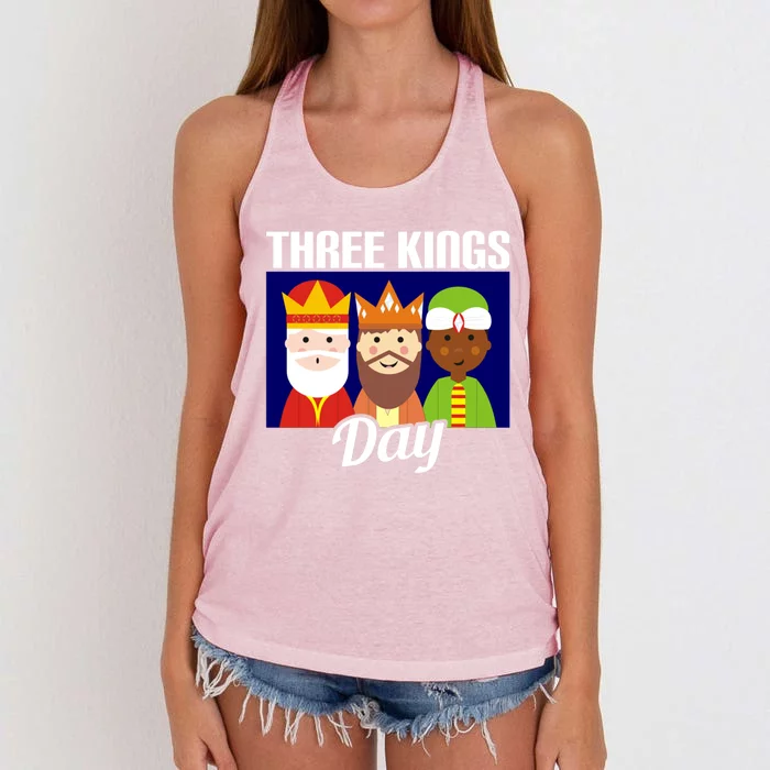 Three Kings Day Epiphany Gift Women's Knotted Racerback Tank