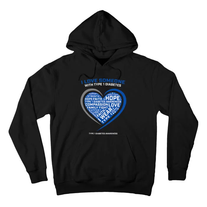 T1d Kids Diabetic Type 1 Diabetes Awareness Tall Hoodie