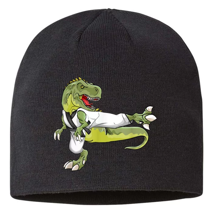 Trex Karate Dinosaur Funny Martial Arts 8 1/2in Sustainable Knit Beanie