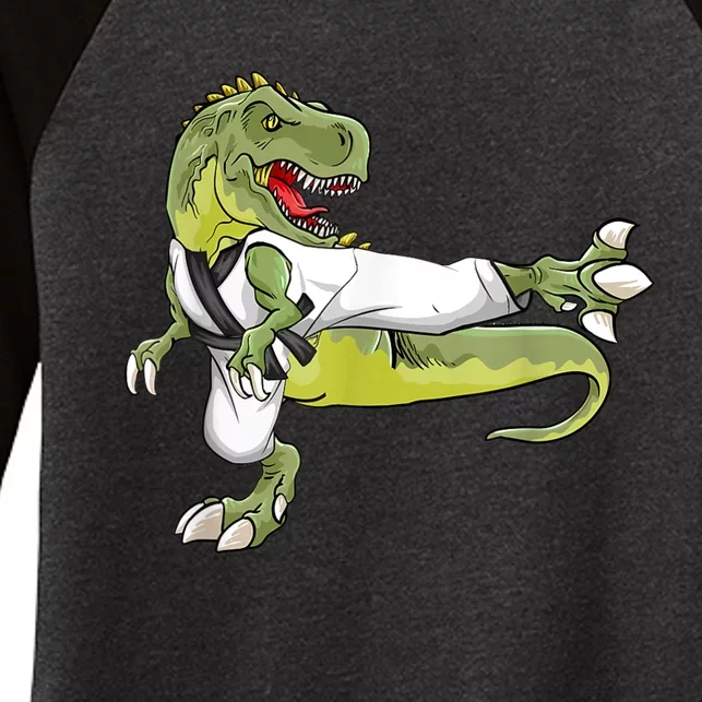 Trex Karate Dinosaur Funny Martial Arts Women's Tri-Blend 3/4-Sleeve Raglan Shirt