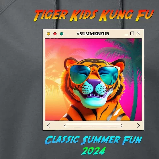 Tiger Kung Fu Summer Fun Smiling Tiger Performance Fleece Hoodie