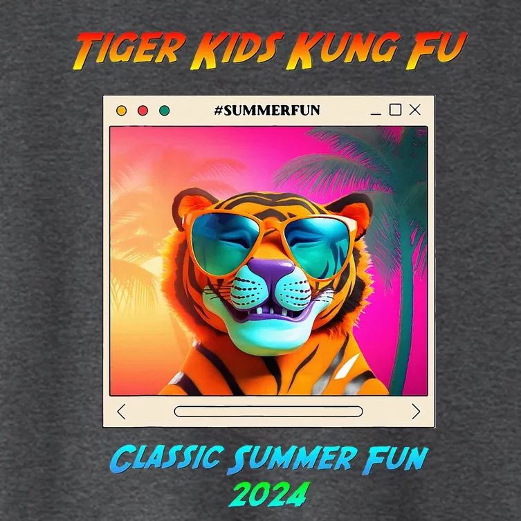 Tiger Kung Fu Summer Fun Smiling Tiger Women's Crop Top Tee