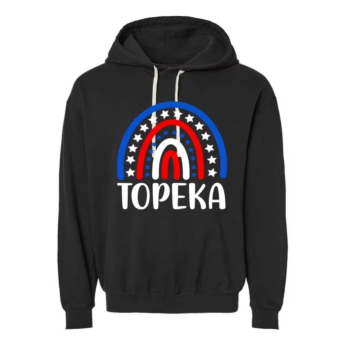 Topeka Kansas Gift I Love Topeka Kansas Usa Gift Garment-Dyed Fleece Hoodie