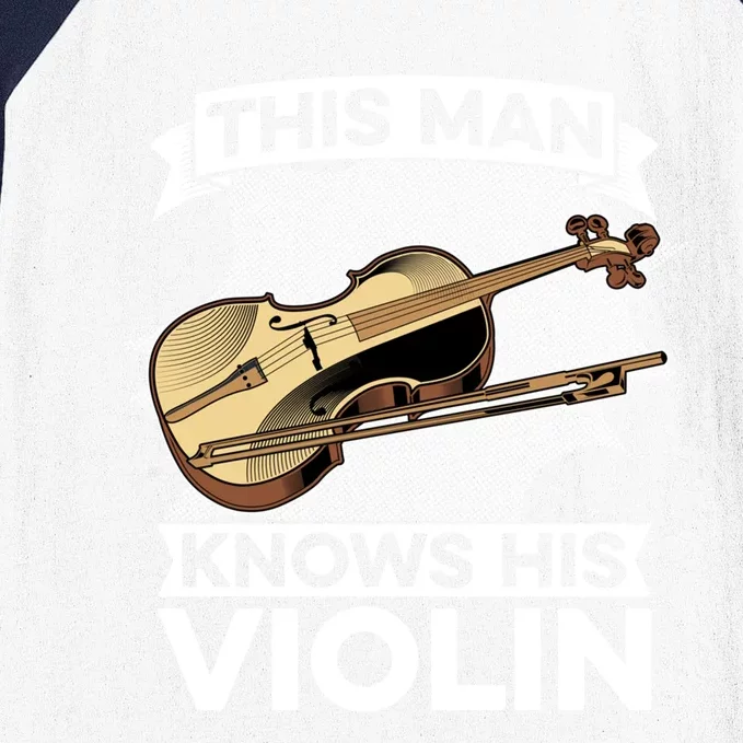 This Knows His Violin Great Gift Fiddle Player Orchestra Violin Funny Gift Baseball Sleeve Shirt