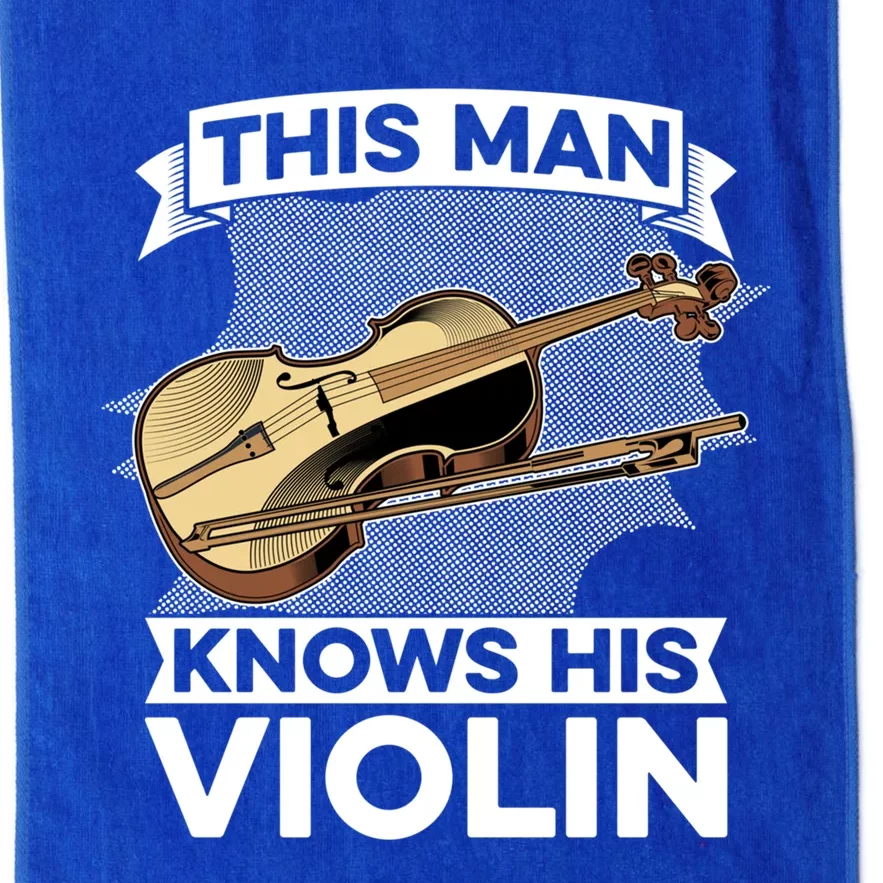 This Knows His Violin Great Gift Fiddle Player Orchestra Violin Funny Gift Platinum Collection Golf Towel