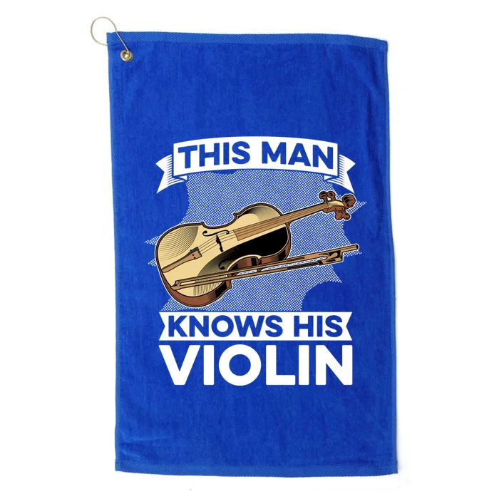 This Knows His Violin Great Gift Fiddle Player Orchestra Violin Funny Gift Platinum Collection Golf Towel