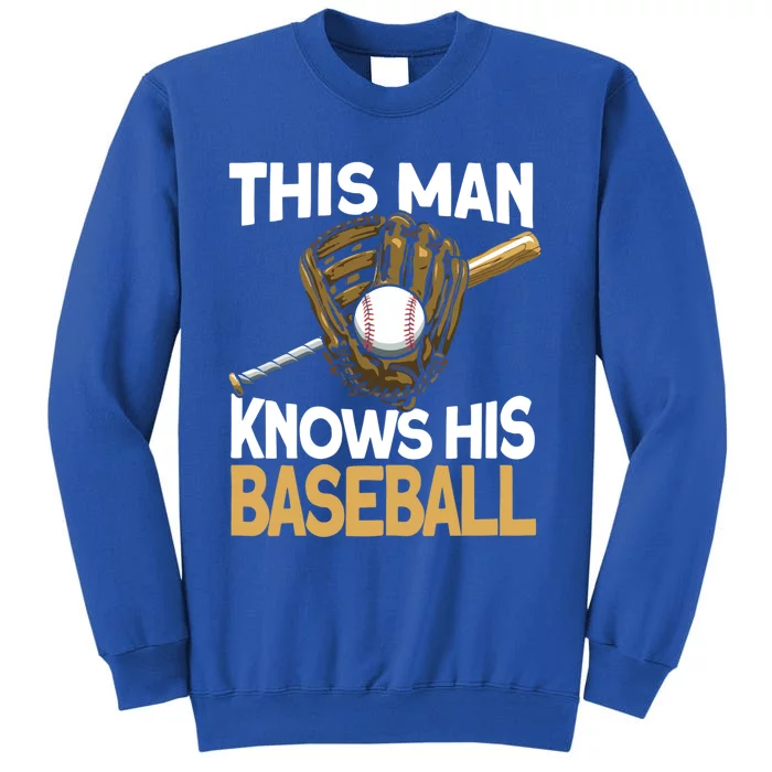 This Knows His Baseball Cute Gift Pitch Homerun Baseballer Gift Tall Sweatshirt