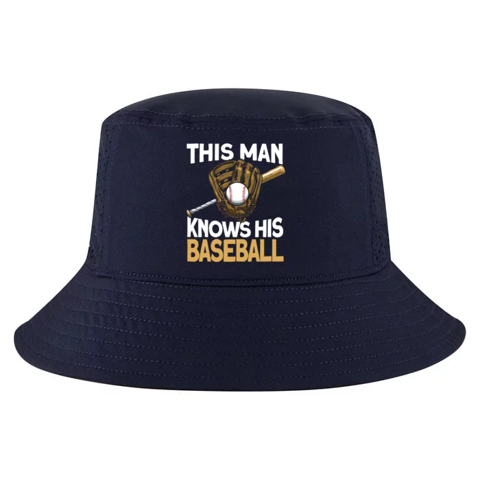 This Knows His Baseball Cute Gift Pitch Homerun Baseballer Gift Cool Comfort Performance Bucket Hat