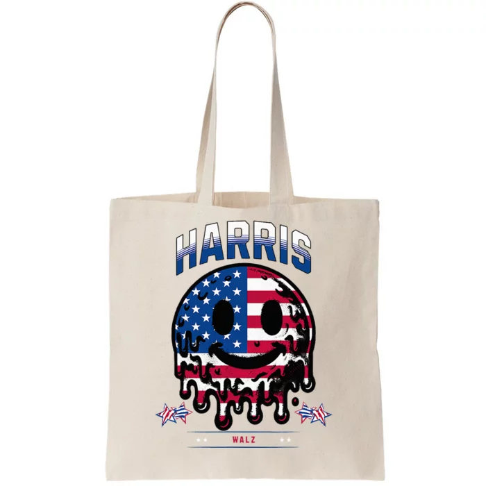 Trippy Kamala Harris Tim Walz Tote Bag