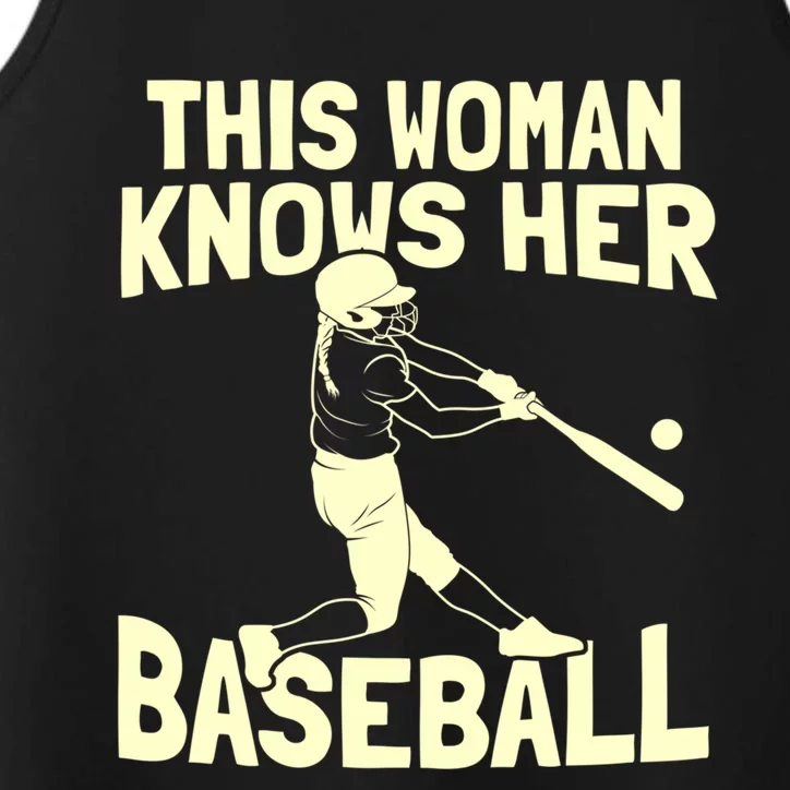 This Knows Her Baseball Gift Match Pitch Baseballer Gift Performance Tank