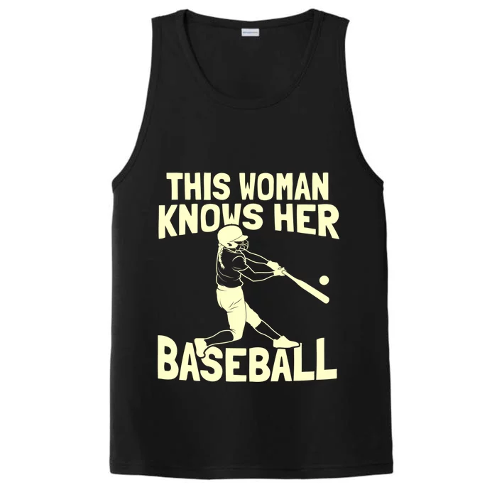 This Knows Her Baseball Gift Match Pitch Baseballer Gift Performance Tank