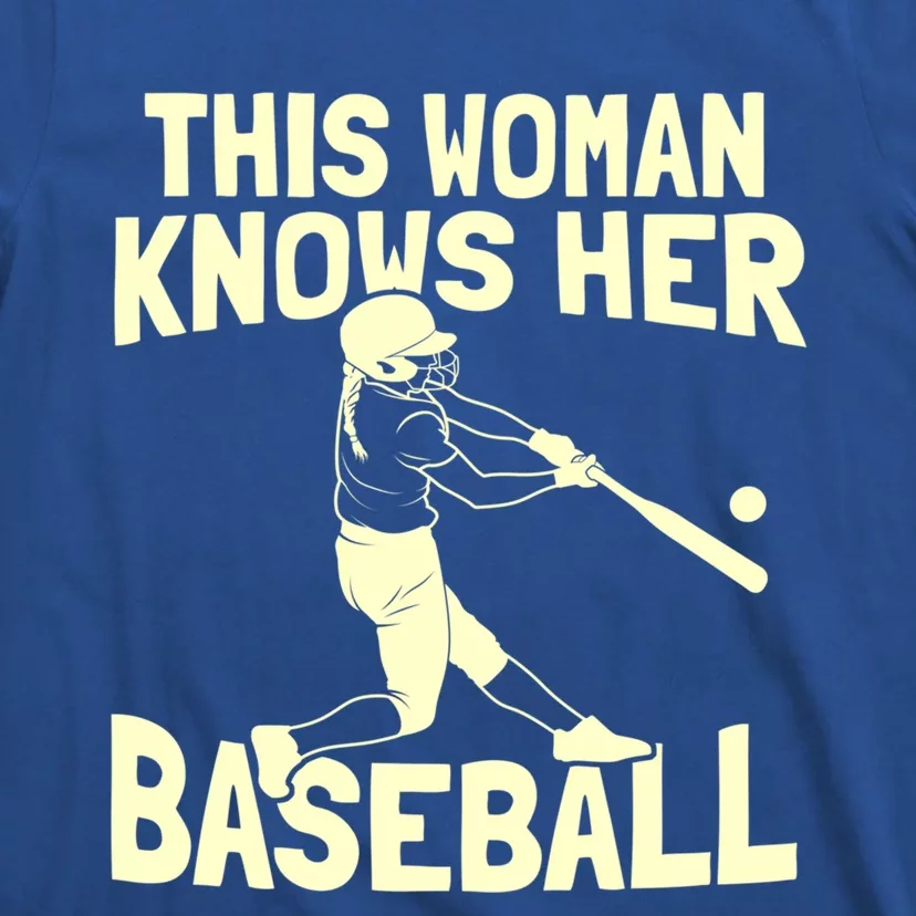 This Knows Her Baseball Gift Match Pitch Baseballer Gift T-Shirt