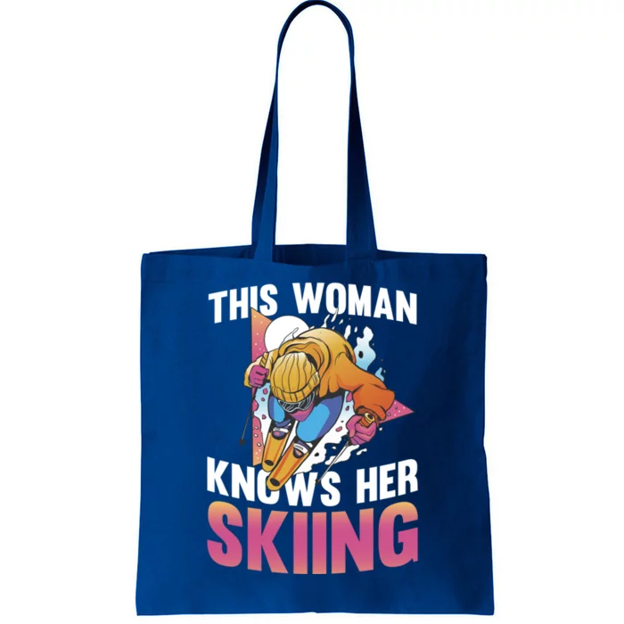 This Knows Her Skiing Cute Gift Skier Ski Mountains Skiing Gift Tote Bag