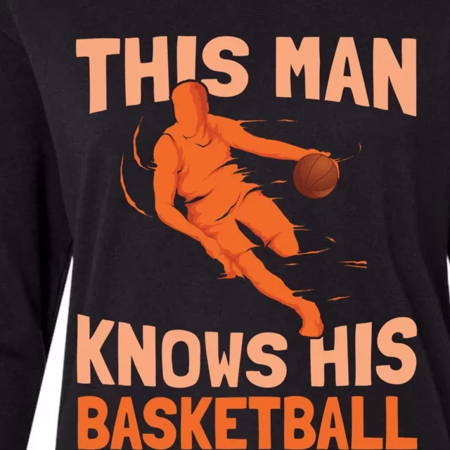 This Knows His Basketball Gift Hoops Streetball Basketball Gift Womens Cotton Relaxed Long Sleeve T-Shirt