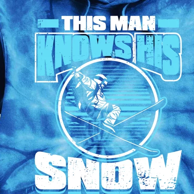 This Knows His Snow Funny Gift Skier Ski Mountains Skiing Gift Tie Dye Hoodie