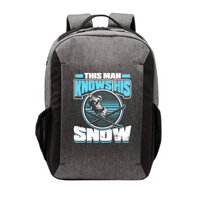 This Knows His Snow Funny Gift Skier Ski Mountains Skiing Gift Vector Backpack