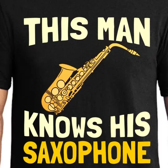 This Knows His Saxophone Gift Jazz Musician Sax Saxophonist Gift Pajama Set