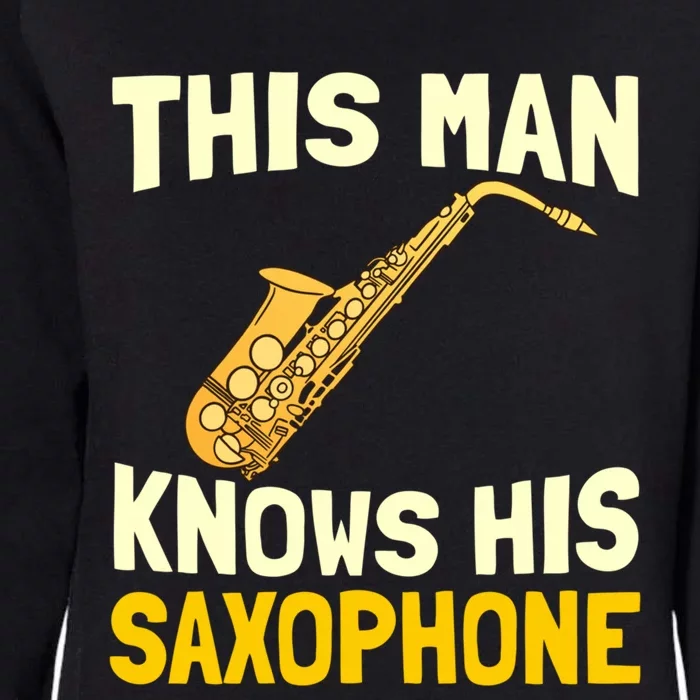 This Knows His Saxophone Gift Jazz Musician Sax Saxophonist Gift Womens California Wash Sweatshirt