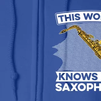 This Knows Her Saxophone Gift Sax Jazz Saxophonist Meaningful Gift Full Zip Hoodie