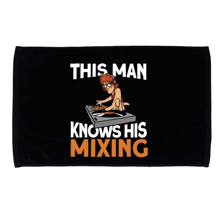 This Knows His Mixing Cute Gift Vinyl Party Disc Jockey Dj Gift Microfiber Hand Towel