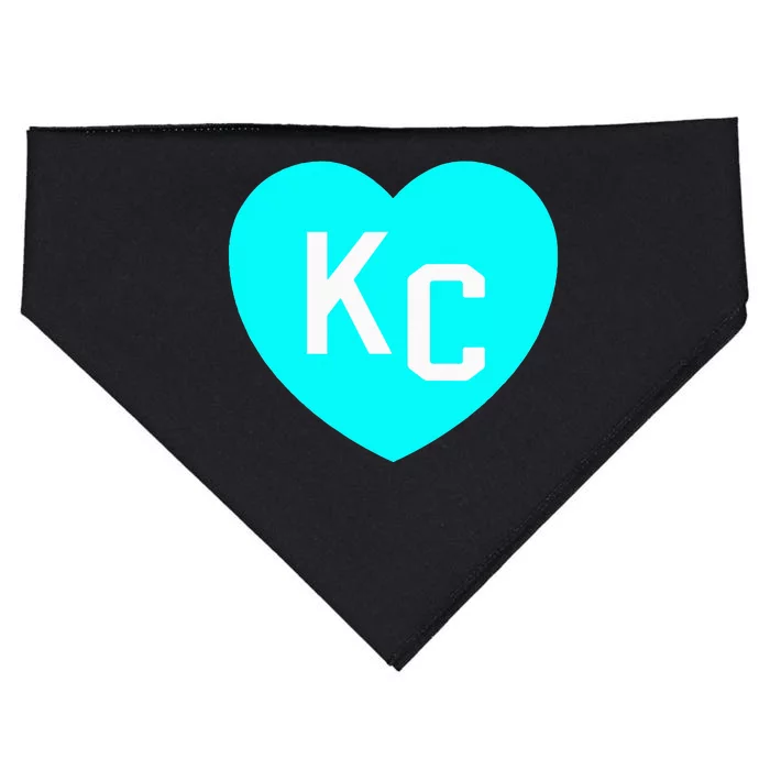 Teal Kc Heart Cute Teal Kansas City Heart Teal Kc Hometown USA-Made Doggie Bandana