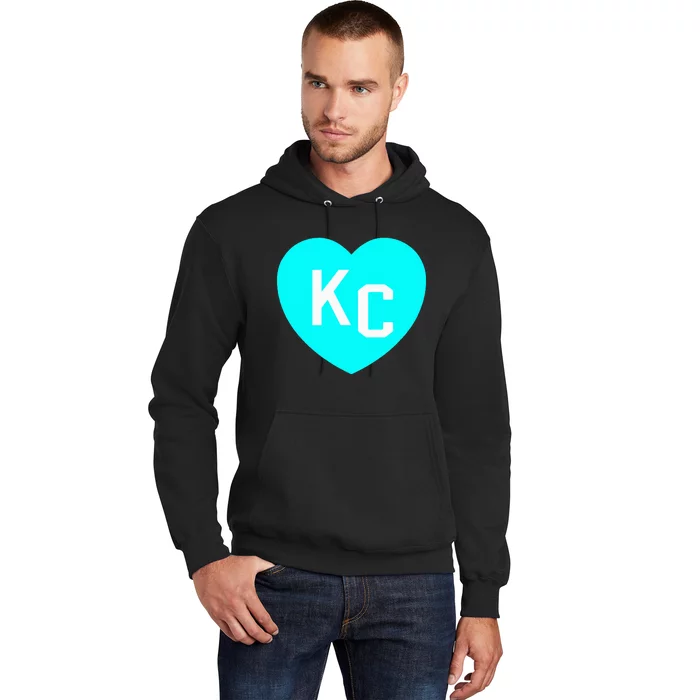 Teal Kc Heart Cute Teal Kansas City Heart Teal Kc Hometown Hoodie