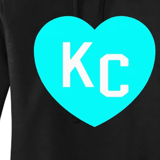 Teal Kc Heart Cute Teal Kansas City Heart Teal Kc Hometown Women's Pullover Hoodie