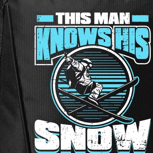 This Knows His Snow Gift Skier Ski Mountains Skiing Gift City Backpack