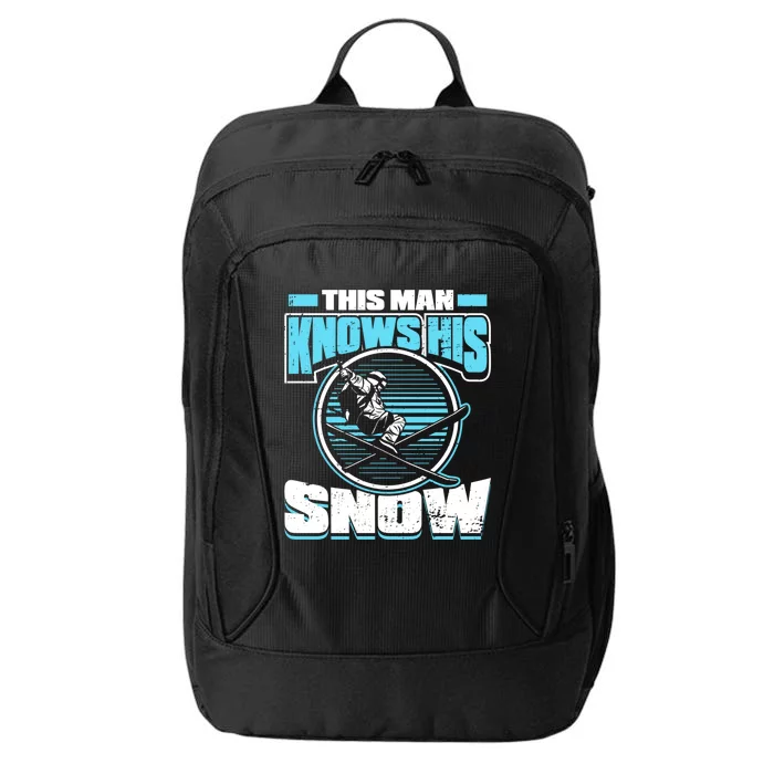 This Knows His Snow Gift Skier Ski Mountains Skiing Gift City Backpack