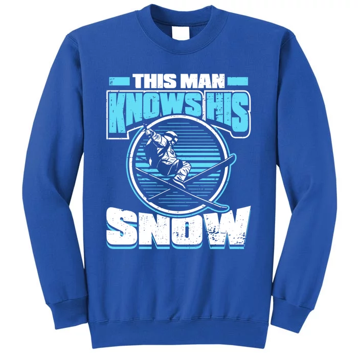 This Knows His Snow Gift Skier Ski Mountains Skiing Gift Sweatshirt