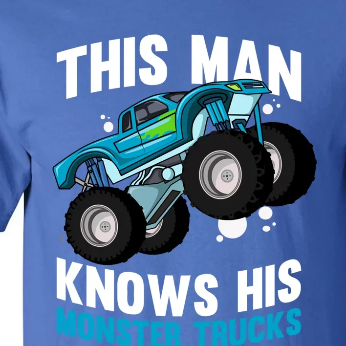 This Knows His Trucks Gift Motorsport Show Monster Trucks Gift Tall T-Shirt