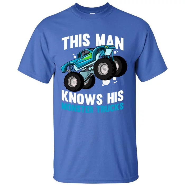 This Knows His Trucks Gift Motorsport Show Monster Trucks Gift Tall T-Shirt