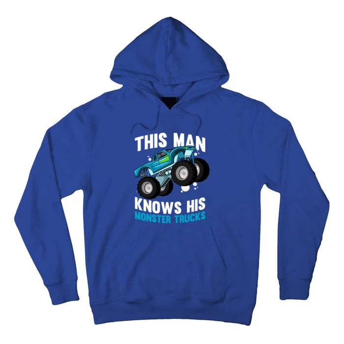 This Knows His Trucks Gift Motorsport Show Monster Trucks Gift Tall Hoodie